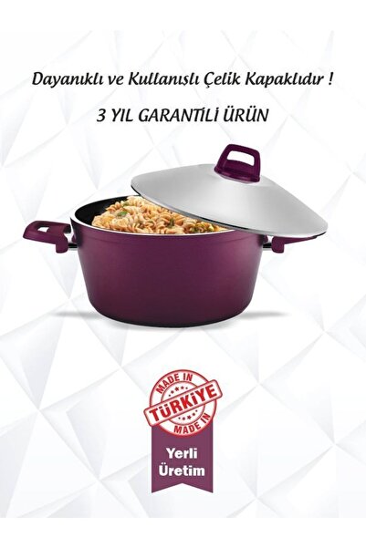 AYKUT Eflatun Color Teflon Fireproof Non-Stick Cookware Set 9 Pieces