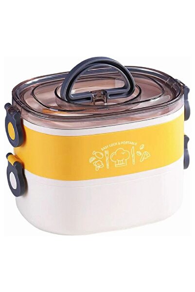 FixPoint Steel Lunch Box Two Layers 1900ml Yellow