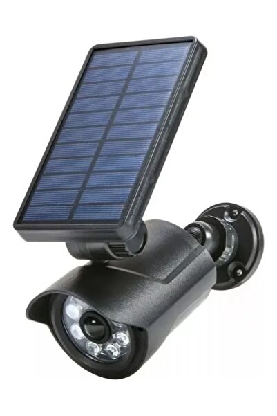 ZanaCasei Lampa solară cu cameră decorativa, 300lm, Senzor PIR, IP65, LED Roșu, Negru