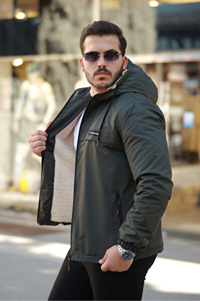 Boymen Men's Coat with Fur Inside Thick Waterproof Coat Premium Coat
