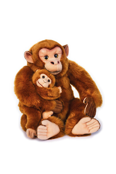 OEM Jucarie de plus Cimpanzeu cu pui 44 cm