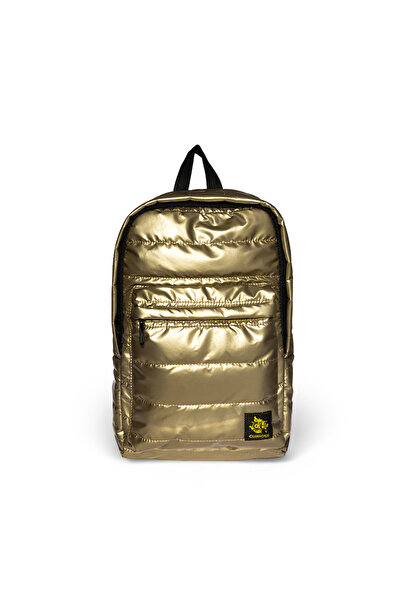 Biggdesign Moods up Curious Quilted Waterproof Fabric School and Laptop Backpack Yellow