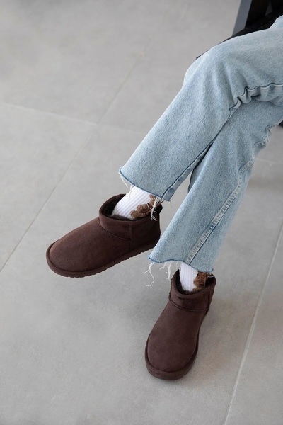 DUXAL Mini Tan Suede Μποτάκια με Γούνινη Εσωτερική Επίπεδη Σόλα Γυναικεία Παπούτσια