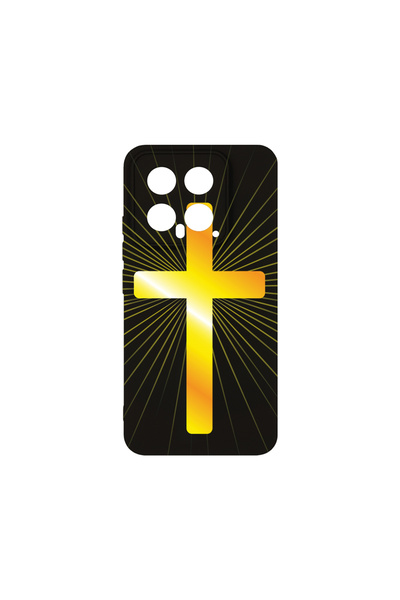 bestcase Husă premium din silicon pentru Xiaomi 14, Golden Cross, PB 1786