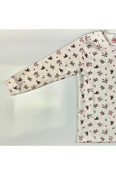 EnBy Kids %100 Pamuk Manşetli Çiçek Desenli Kız Çocuk Pijama Takımı 12 Yaş