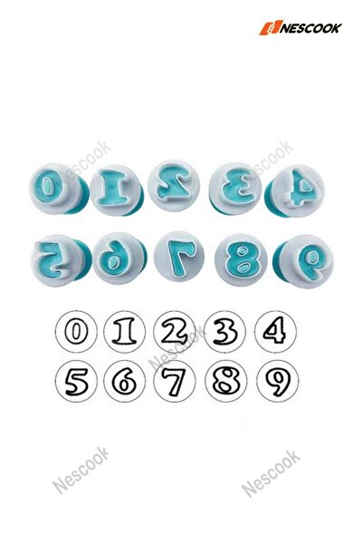 Neskuk Small Press-On Number Nail Tips Set 10 Pieces (Height 22 mm)