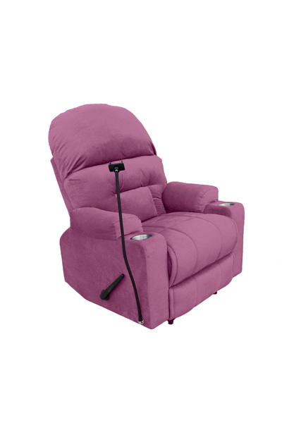 Lazy Vibes Velvet Rocking & Rotating Cinematic Recliner Chair with Phone & Cups Holder | NZ80 PLUS
