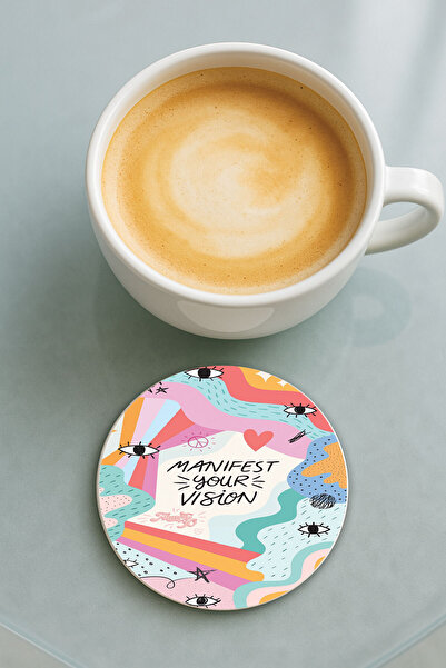 Cekuonline قاعدة كوب دائرية من البليكسي بتصميم مطبوع فريد