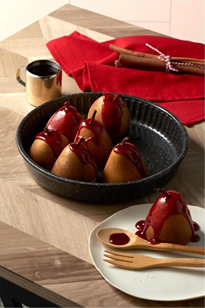 Paşabahçe 59044 Siyah Granit Yanmaz Yapışmaz Borcam Yuvarlak Küçük Fırın Tepsisi 26cm