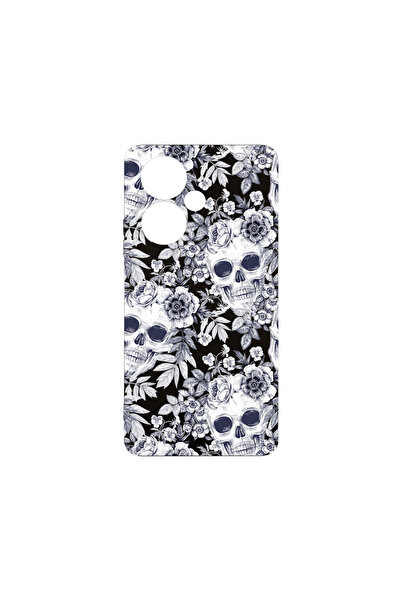 bestcase Премиум силиконов калъф за Oppo A79 5G, Черен и бял череп, PB 1435