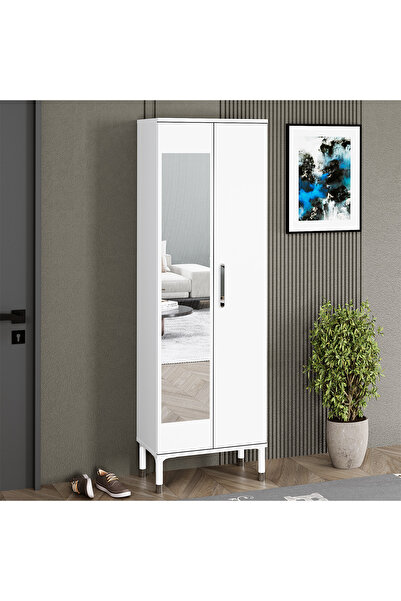 Kalender Dekor Buket-1 Ayaklı Aynalı Ayakkabılık Portmanto Vestiyer