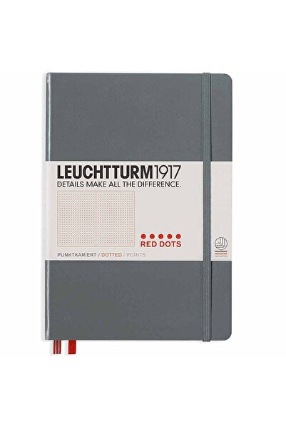 Leuchtturm 1917 Red Dots Edition Notebook Medium A5 Hardcover 251 Pages Dotted Anthracite