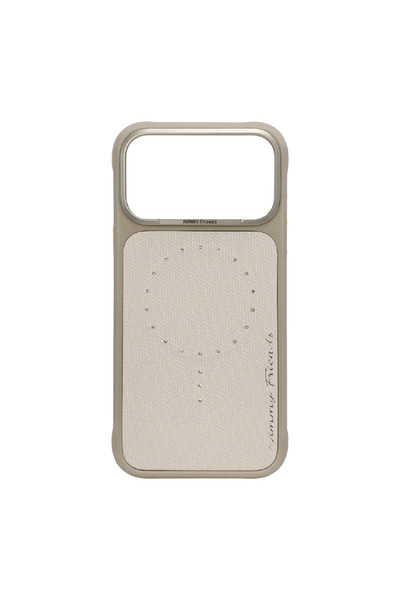 Nimmy iPhone 17 Pro Uyumlu MagSafe Özellikli Keten Kumaş Taş Detaylı Magnetic...