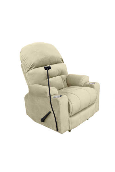Lazy Vibes Velvet Classic Cinematic Recliner Chair with Phone & Cups Holder | NZ80 PLUS