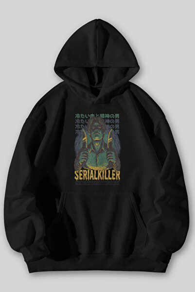 Harmandar Hanorac cu glugă unisex, negru, gri, cu buzunar cangur, imprimat Se...