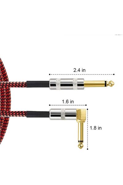 MegArya LoongGate Premium Nylon Braided Guitar Cable,1/4 Inch(6.35mm) Gold Plated TS plug