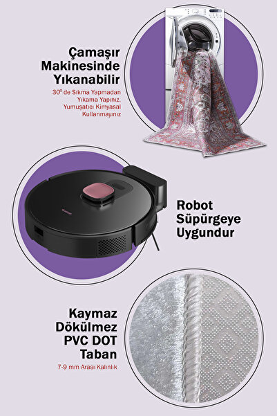 FG Store Hello Kitty Temalı Dijital Baskılı Makinede Yıkanabilir Kaymaz Leke Tutmaz Salon Halısı