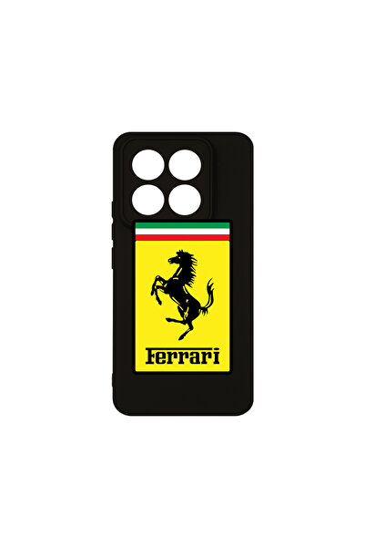 bestcase Husă premium din silicon pentru Xiaomi 14 Pro, logo Ferrari, PB 1773