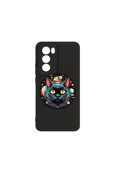 bestcase Carcasă premium din silicon pentru Oppo Reno12, Mystic Black Cat, PB...