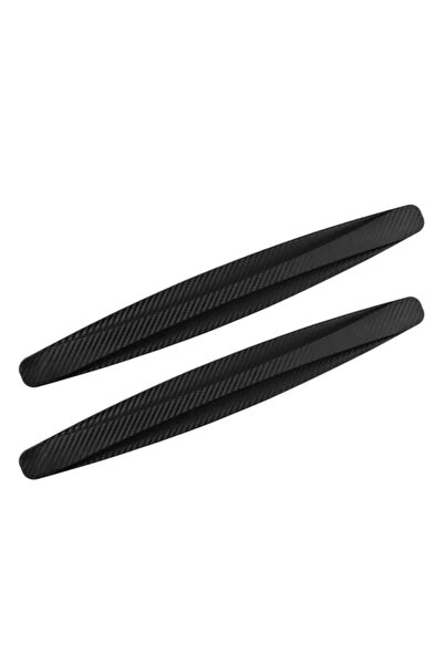 zola Set of 2 car bumper protection strips, rubber and plastic, 40x5.2 cm, black