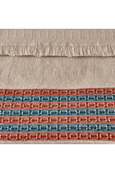 Evidea Soft Maroon Single Bedspread - Ecru / Red - 160X230 cm