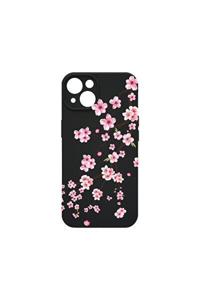 bestcase Husă premium din silicon pentru Apple iPhone 13 Mini, model Cireș Ja...