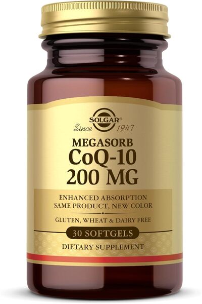 Solgar Megasorb CoQ-10 200 mg - 30 Softgels - Enhanced Absorption - Gluten Free, Dairy Free - 30 Ser