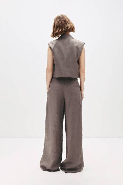 Pull & Bear 100% linen pleated pants