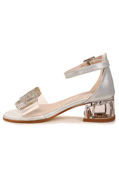 KARAMAZI Tire Girl's 4 cm Transparent Heeled Sandals Evening Dress Shoes