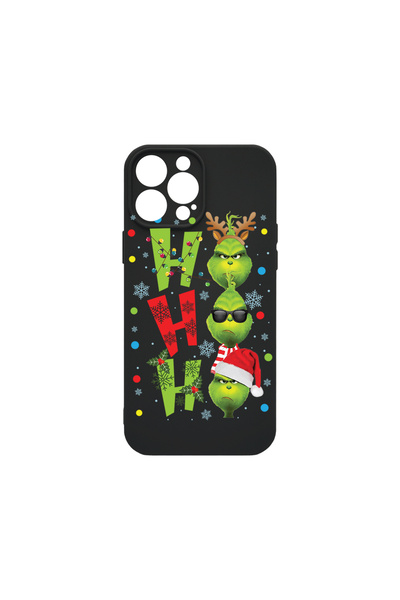 bestcase Husă premium din silicon pentru Apple iPhone 14 Pro, Grinch - Ho Ho ...