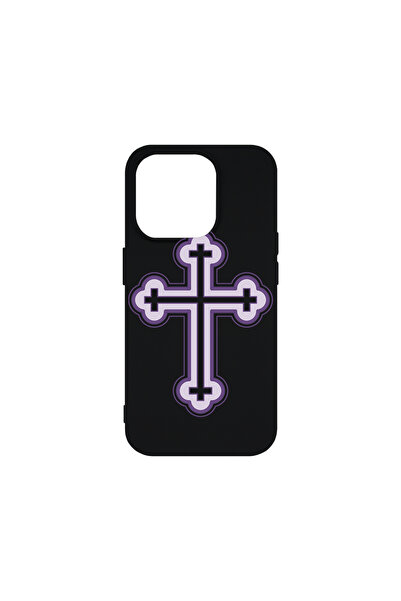 bestcase Premium Silicone Case For Apple iPhone 15 Pro, Purple Cross, PB 1789