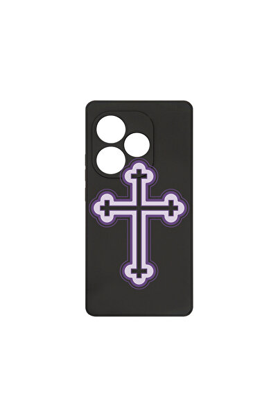 bestcase Carcasă premium din silicon pentru Realme GT 6, Purple Cross, PB 1789