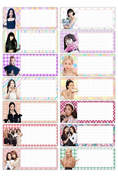 Hediyeni Al Blackpink Okul Etiketi Sticker Seti | Laptop Ajanda Notebook Tablet Telefon Defter Etiket Journal
