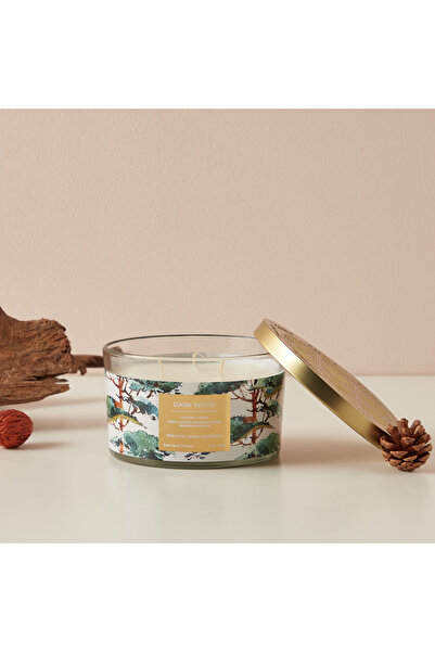 Scent.d London شمعة سينت.دي برائحة الخشب الداكن، جرة بثلاث فتائل - ٤٥٠ غرام