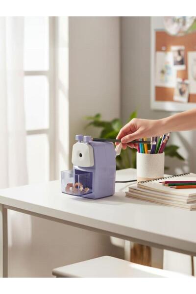 Brons 5-Stage Desktop Pencil Sharpener with Arm Purple Br-5504