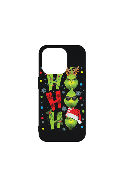 bestcase Husă premium din silicon pentru Apple iPhone 15 Pro, Grinch - Ho Ho ...