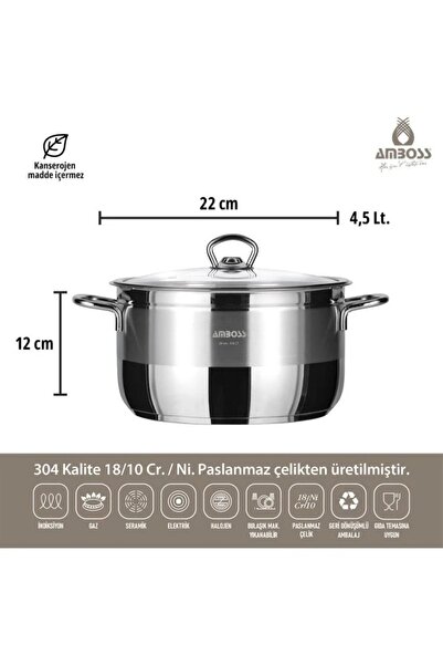 ORIAN AMBOSS 18/10 Turkish steel pot, size 22