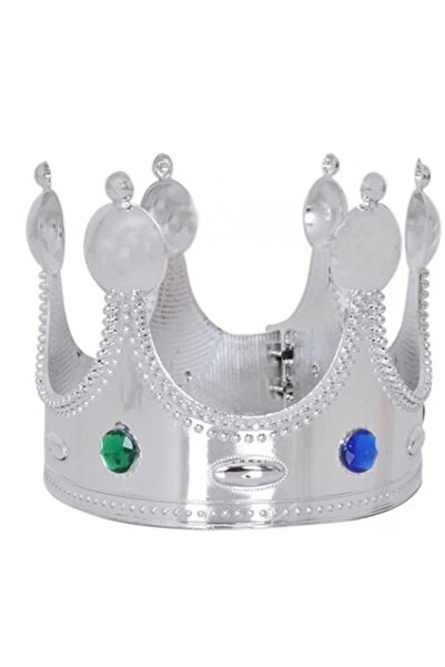 ArkhenX Plastic King Crown Silver Color Children's Size 45 Cm
