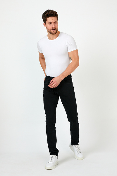 VENA Edward Black Slim Straight Jean Παντελόνι - Μαύρο