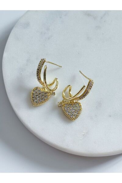 CHARMLUCKY Special Series Heart 2-Piece Looking Earrings