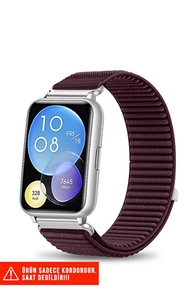 Nezih Case Huawei Watch Fit 2 Uyumlu Hasır Örgü Spor Cırtlı Pratik Naylon Kor...