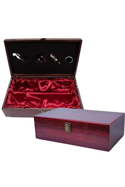 velve Σετ δώρου, ξύλινο κουτί με 4 αξεσουάρ και δύο θήκες κρασιών