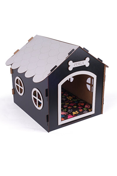 GOBYPET Ahşap Özel İsim Baskılı Dekoratif Köpek Evi-Kulübesi, Küçük Irk Köpekler İçin Kulübe, Köpek Kulübesi