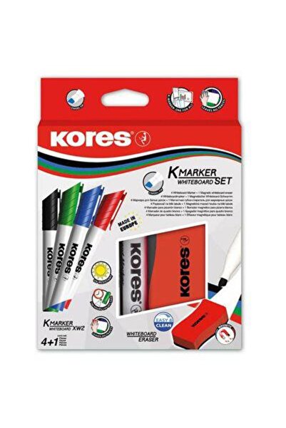 Rtc Set Kores pentru whiteboard, 4 markere si burete m