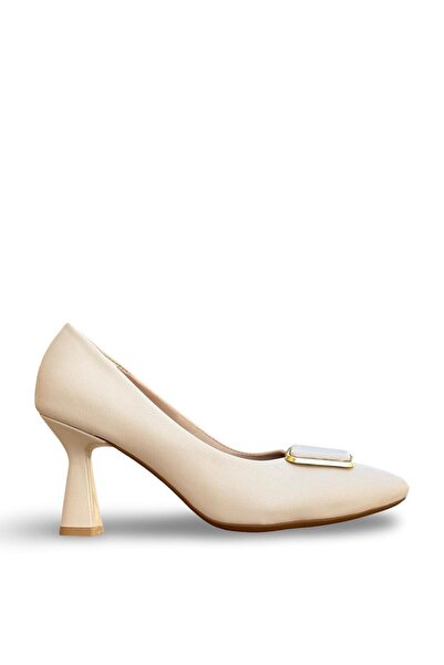 Lpy1104 Tokalı Kadın Stiletto Krem