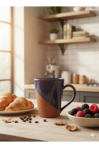 BB TRADE Handmade Navy Blue Ceramic Mug Coffee and Tea Cup 200 ml