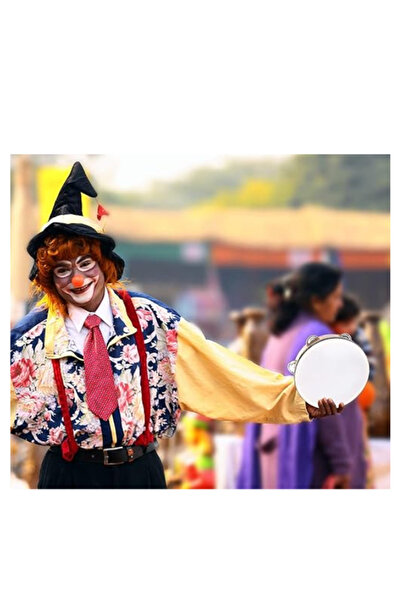 MegArya Tambourines Musical Instrument for Adults, 8 inch Wooden Hand Held Drum Bell