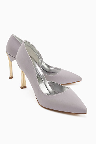 İncimoda Women's High Heel Shoes Stiletto Comfortable for Daily and Special Occasions Satin Vegan Leather