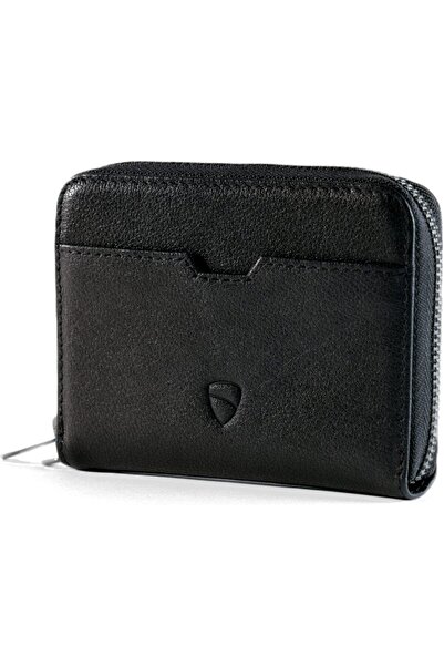 Vaultskin Minimalist Leather Zipper Wallet. Small RFID-Blocking Multi-Card Holder with Coin Compartm