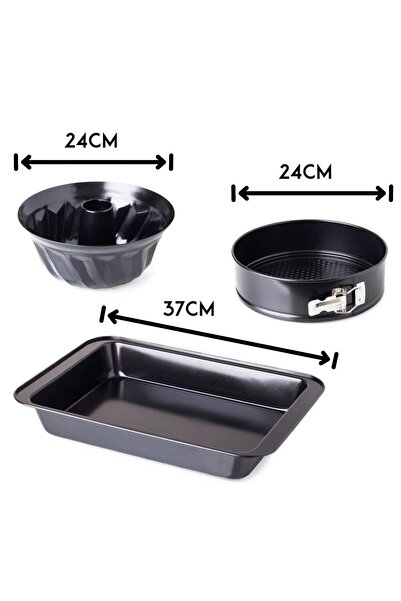 ORIAN قالب كيك معدني مكون من 3 قطع وصينية فرن